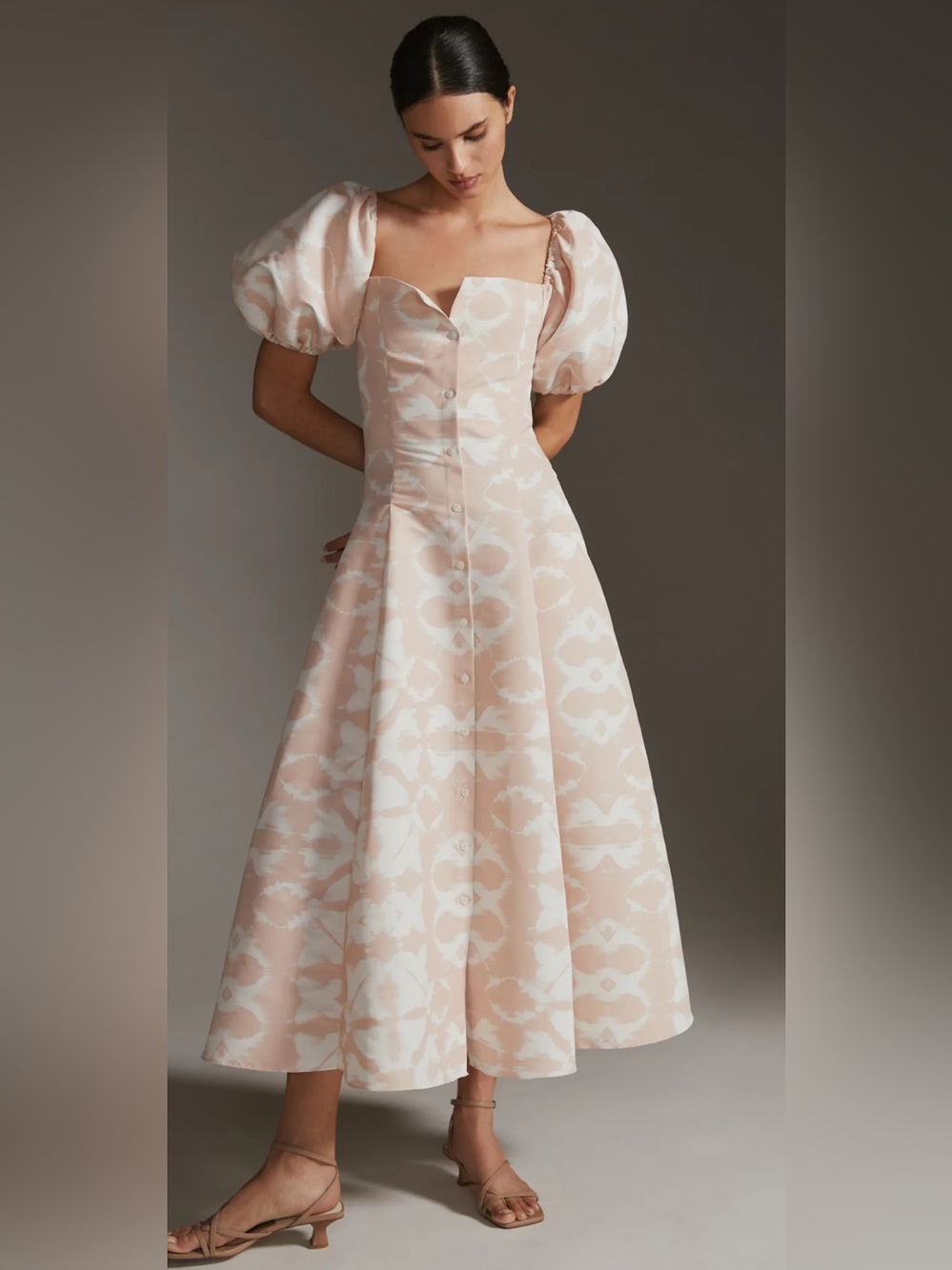 Anthropologie Sachin + Babi Shannon Puff-Sleeve Midi Dress